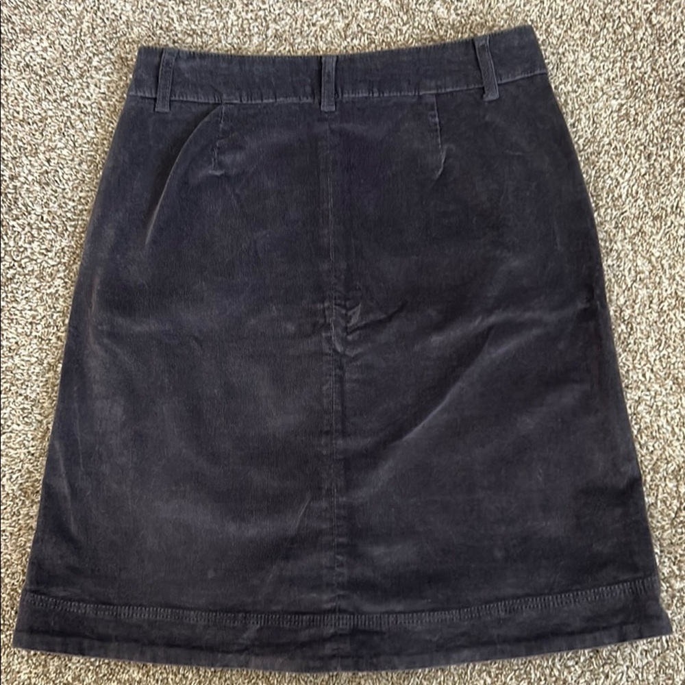 CROFT & BARROW Grey Corduroy Button-Front Skirt - Picture 4 of 5